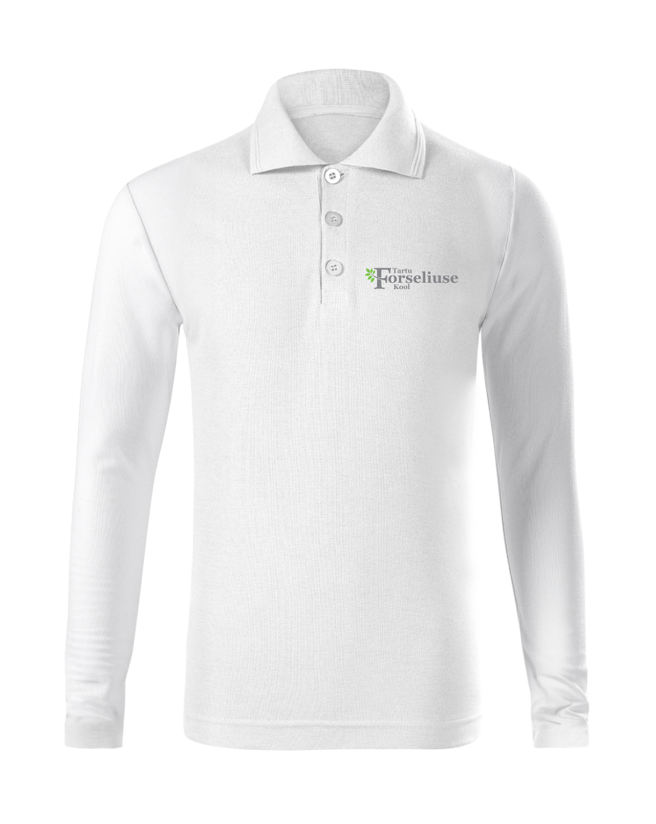 Laste kitsas pikkade varrukatega polosärk, valge