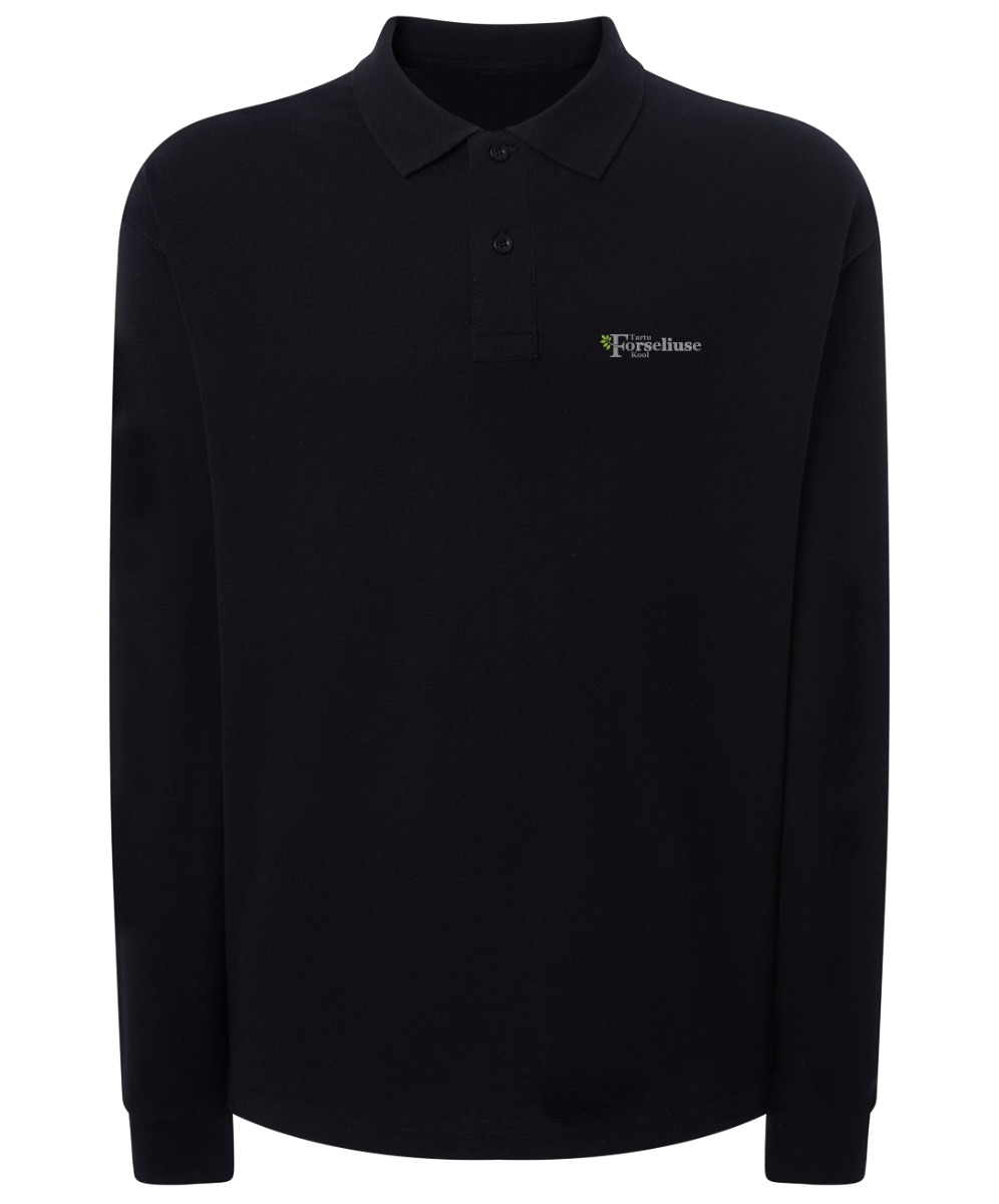 Meeste pikkade varrukatega polosärk, must