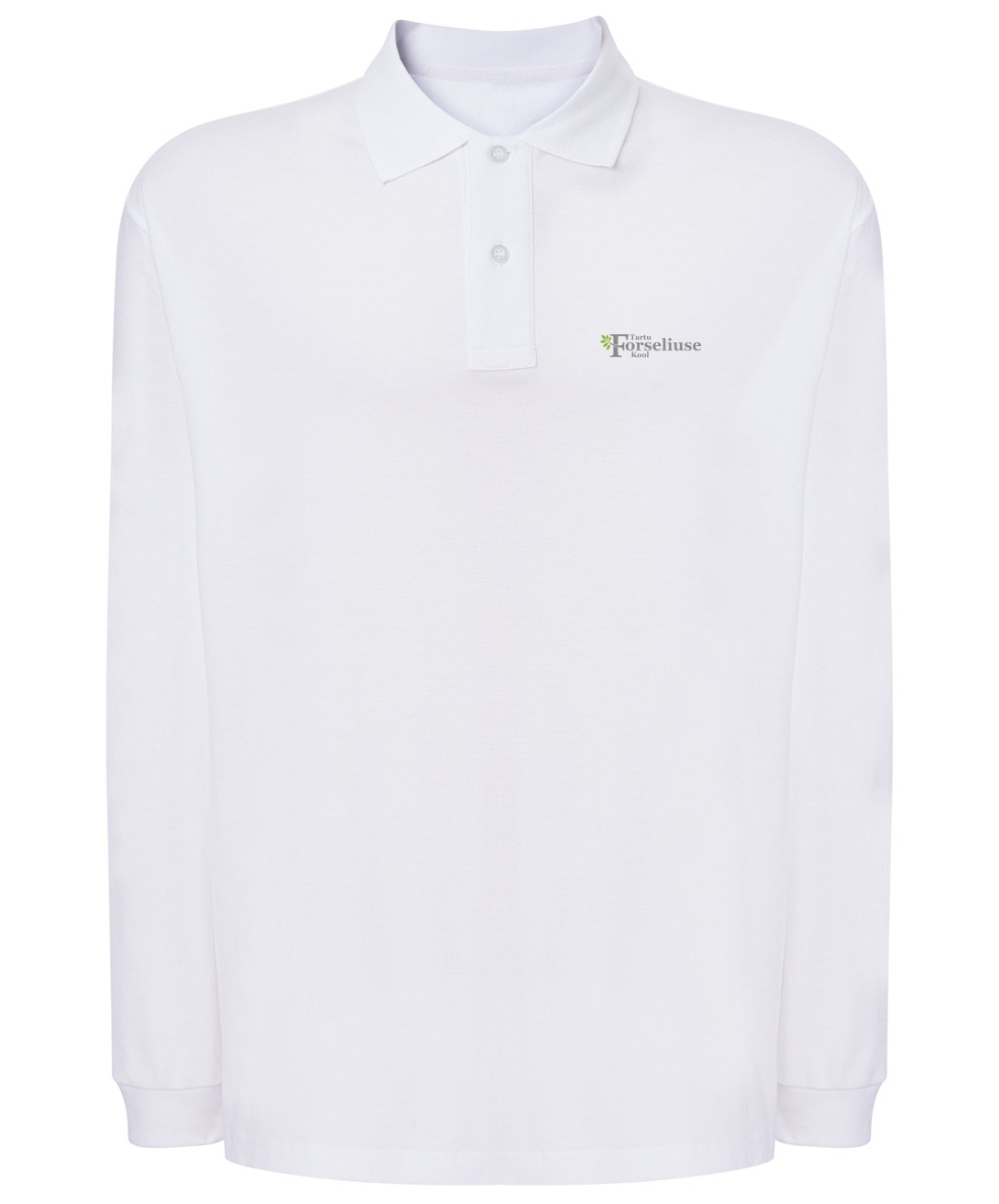 Meeste pikkade varrukatega polosärk, valge
